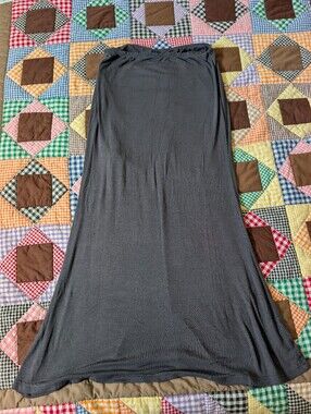 Womens OGL Charcoal Maxi Skirt, Ruched Back